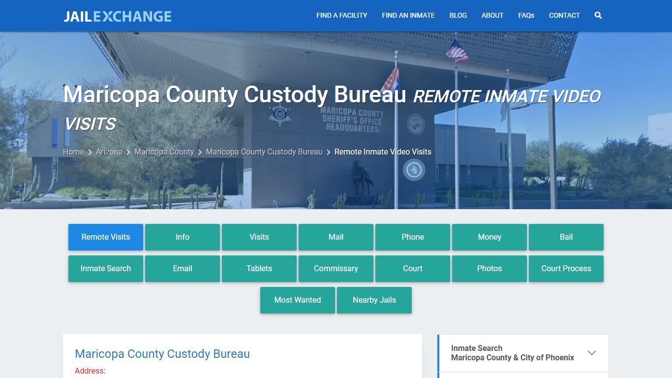 Video Visitation - Maricopa County Custody Bureau, AZ - Jail Exchange